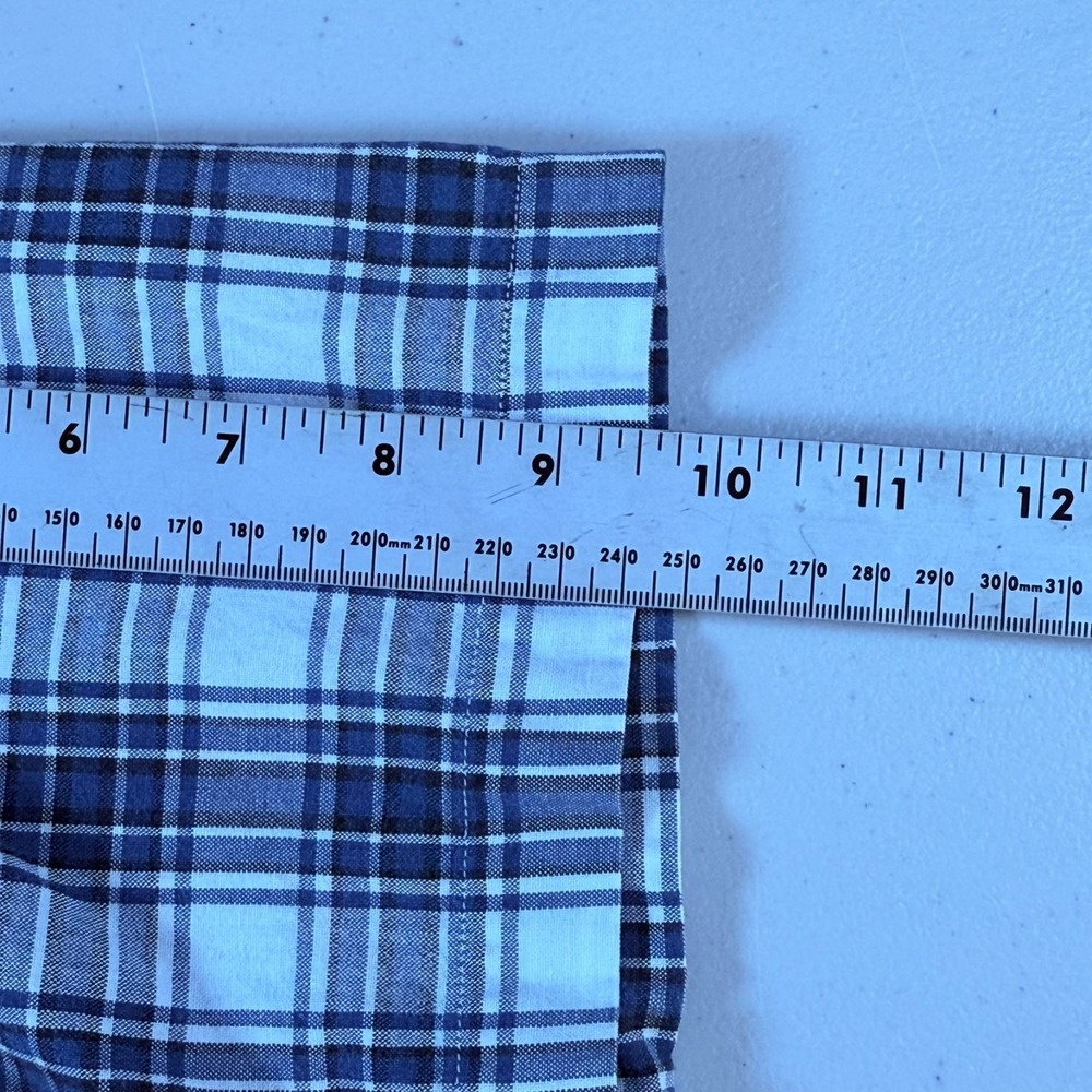 Abercrombie The Big Shirt Short Sleeve Plaid Shirt Mens Large Blue Vintage Y2K - Picture 7 of 9